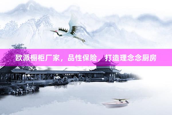 欧派橱柜厂家，品性保险，打造理念念厨房